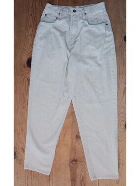 Vtg Columbia Tough Mother Jeans Women 12 Tan Khaki Cotton Barrel Leg Relaxed Fit
